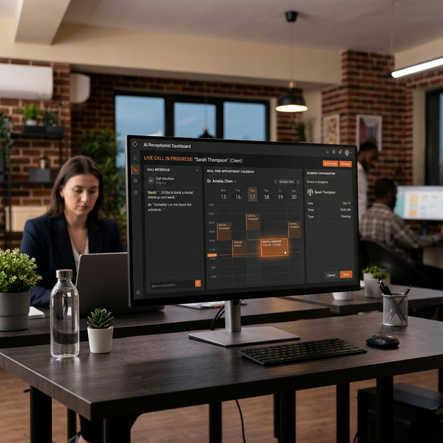 Ottomized AI Receptionist Dashboard showing real-time call handling